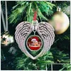 クリスマスの装飾昇華ブランク飾り天使の翼の形状空白あなた自身のimdhrgfを追加