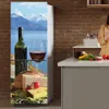 Trackers Wooden Wine Cabinet Wallpaper for Refrigerator Beer Coffee Fruit Adhesive Vinyl Sticker Kitchen Fridge Decor Decal Wall Wardrobe