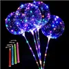 Autres fournitures de fête festive 20 pouces Glow Clear Bubble Balloon Led Light Up Bobo Balloons Christmas B Dh19A