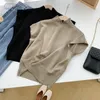 Bluzki damskie Koszule Elegancka solidna koszula kamizelki swobodne na dzianiny kołnierz z krótkim rękawem Bluzka Kobieta letnie biuro Lady Loose Chic Blusas 20397 230630