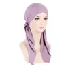 Nouveau femmes pré-attaché chapeau musulman intérieur Hijab foulard longue queue perte de cheveux bonnet chimio Bonnet Turban Bandanas bandeau Turbante Mujer