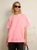 Koszulka damska Hirsionsan 100% bawełniana koszulka Kobiety Summer duże solidne koszulki Casual Podstawowe luźne entuzjazm Chic o szyjki żeńskie topy 230630