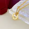 mens necklace designer for women gold jewelry double loop pendant initial necklace tennis chain Rose Gold stainless steel luxury diamond necklace circles