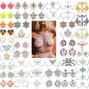 Temporary Tattoos 3D Sexy Chest Tattoo Sticker Face Gem Temporary Fake Tattoo Sticker Chest Face Party Stage Body Art Tattoo Chest Decorations 230701