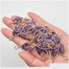 Charms Natural Amethyst Tree Of Life Handmade Wire Wrapped Pendants For Jewelry Necklace Marking Drop Delivery Findings Components Dhnrs