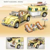 Blocs série créative Wagon voiture blocs de construction ville Mini camping-car véhicule Kits enfants enfants jouets cadeaux R230701