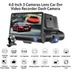 DVRs 3 Cameras Full HD 1080P Dual Lens Car DVR Camera 40 inch LCD Screen with 170 Degree Rear ViewHKD230701