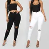 Jeans déchirés noir et blanc pour les femmes jeans en denim Slim Casual pantalons crayon skinny mode vêtements pour femmes plus la taille S-3XL225P