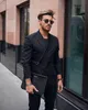 Abiti da uomo Blazer Streetwear Fibbia nera Uomo con cintura Smoking Costume Terno Masculino Sposo Prom Slim Fit Blazer 2 pezzi JacketPant 230630