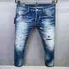 DSQ PHANTOM TURTLE Jeans Masculino Moda Clássica Jeans Masculino Hip Hop Rock Moto Masculino Design Casual Jeans Rasgados Desgastado Skinny 208 anos