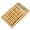 Calculadoras calculadoras de mesa funcional calculadoras de bambu solar de energia com 12 dígitos Large Display Home Office Puo88