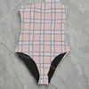 Bayan Iç Çamaşırı Ekose Tasarım Bikini Bayanlar Bodysuits Mayo Seksi Backless Mayo Yaz Bikini Kızlar