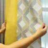 Curtains Modern Yellow Grey Geometry Splicing Blackout Window Curtains for Living Room Thicker Linen Blinds Bedroom Curtain #45