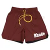 Rhude Shorts été bain décontracté hommes bleu noir pantalons de plage hommes rue cordon lâche léger Lpm taille s m l xl L3NN