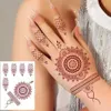 Temporary Tattoos 12 Sheets/Lot Waterproof Henna Tattoo Brown Henna Stickers for Hand Fake Tattoo Women Body Art Temporary Design Mehndi Stickers 230701
