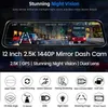 DVRS ACCEO A38PLUS 12 Inch Mirror Touch Screen Video Recorder Dash Cam for Cars bil DVR med bakre kamera bil Black Boxhkd230701