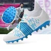 Chaussures habillées Football en plein air Hommes Bleu Futsal Flying Woven Respirant Hightop Bottes vente Highquality TFFG Sneakers 230630
