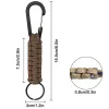 Paracord Porte-clés avec mousqueton, lanière tressée Anneau Crochet Clip pour clés Couteau Lampe de poche Camping en plein air Randonnée Sac à dos Fit Hommes Femmes