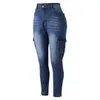 Streetwear Jeans Long Pantalon Denim Jeans Pour Femmes Taille Haute Skinny Jeans Taille Mi Pantalon Pantalon Poches Classique Denim