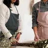 新しいレトロな花屋のショップエプロンアートコーヒーショップエプロンベーキングアクセサリーキッチンエプロン女性用のホームクリーニング保護