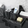 Toothbrush Tree Black Natural Marble Set for Bathroom Toothbrush Holder Soap Dispenser Soap Dish Tray Bathroom Accessories Sets