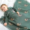 Swaddling babydekens gebreide pasgeboren jongens meisjes katoen swaddle wrap quilts baby peuter groene gooi speelmatten 100*80 cm kinderomslagen