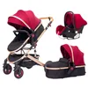 럭셔리 베이비 유모차 3 in 1 High Landscape Baby Cart Can Lie 휴대용 유모차 Baby Cradel 유아 캐리어 무료 배송 L230625
