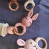 Çocuklar için Bebek Diş Kaşıyıcı Müzik Çıngıraklar Hayvan Tığ Çıngırak Tavşan Ayı Yüzük Ahşap Bebekler Spor Montessori çocuk Oyuncakları L230518