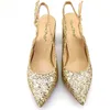 Sandals Arrival Italian Designer Ladies Shoes and Bag Matching Gold Color African Set Nigerian Wedding for Party 230630