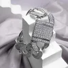 Överdimensionerad 25mm rundklippta Moissanite kubanska länkkedja dubbel rader armband 925 sterling silver personligt halsband