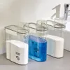 Cadre 3000 ml Distributeur de détergent à lessive Récipient de détergent pour salle de lavage Adoucisseur liquide Bouteille de mélange en poudre avec bouchon et étiquettes