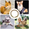 Gold Dog Chain Collar, 18K Collar with Secure Buckle, Stainless Steel Metal Collars, Chew Proof Heavy Duty Cuban Link for Medium Large Dogs