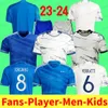 23 24イタリアサッカージャージープレーヤーファンバージョンMaglie Da Calcio Chiesa Jorginho Insigne Verratti Suit Italia 23 2024 Men Football Shirt Kids Kitユニフォーム