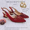 Sandali QSGFC Fresh Beautiful Wine Color Scarpe da donna Totemstyle Disposizione di strass Design Party Ladies and Handbags 230630