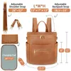 Bags 2022 New Fashion Mommy Bag Pu Leather Diaper Backpack Bag with Changing Pad Baby Organizer Baby Nappy Bag Mummy Daddy Backpack