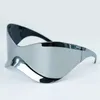 Gelecek Teknoloji Sense y2k Kadın Güneş Gözlüğü Erkekler Büyük Boy Punk Gümüş Güneş Gözlükleri Kadın Çerçevesiz Gözlük Gözlüğü 230630