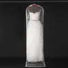 New Double-sided Transparent Tulle/Voile Wedding Bridal Dress Dust Cover with Side-zipper for Home Wardrobe Gown Storage Bag