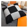 Top Luxury Cushion/Decorative Pillow Nordic Style Model Room Lunch Break Sofa Cushions Car Waist Back Cushion Wool Knitted Pillowcase Autumn 45*45