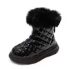 Sneakers Girls' Snow Boots Winter New Cotton Children's Shoes Leather Top Children's Cotton Shoes Girls' Student Short BootsHKD230701