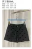 Women's Shorts Designer Summer New Flocking Polka Dot Triangle Small Emblem Black High Waist with A-shaped for Slim Fit OT38