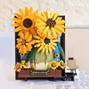 Blocks Creative Gogh Sunflower Potted Bouquet Building Blocks Sun Flower Model Bildram Hemdekoration Toy Gift R230701