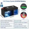 Bluetooth 24V 240AH 200AH 100AH ​​LIFEPO4 Batteripaket 25.6V 6144WH 200A BMS IP56 5000+ Cycles RV Golf Cart Solar US Stock