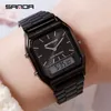 腕時計ファッションサンダブランドメンズレトロステンレススチールバンドデジタルディスプレイErkek Kol Saati Zegarek Damski Relogios WristWatches230630