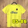 2005 2006 Maglie da calcio retrò Villarreal Kromkamp Forlan Riquelme a maniche corte Short Shirt Uniforms 05 05