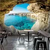 Wallpapers 3D Cave Seascape Mural Mediterranean Modern Wallpaper Sofa Living Room TV Background Wall Home Decor Picture Painting