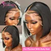 Lace Wigs Straight Bob Wig Front Human Hair For Women Brazilian Glueless Dark Brown HD Frontal 230630