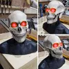 Máscaras de festa 2 peças Halloween Máscara de caveira de cabeça cheia 3D Esqueleto Horror Máscara de látex Cosplay Decoração de festa Capacete de caveira Adereços para adultos 230630