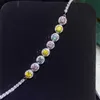 Colored Moissanite Bracelet Women's Full Diamond Round Platinum VVS1 Diamond Jewelry Wholesale