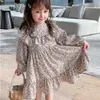 Girl's Dresses Fall Flower Girls Dresses Korean Fashion Long Sleeve Princess Dress Cute Little Children Costume Vestidos Spring 220110 Z230701