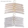 Hangers Rekken 5 Stks 38 cm Beige/Wit Satijn Gewatteerde Top Hangers Kleding Jas Hoogwaardige Hanger Gouden Haak x0710